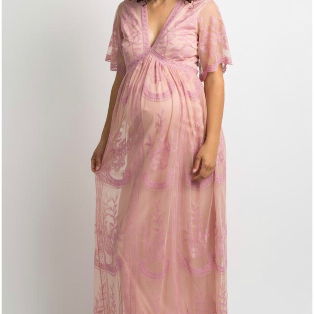 Pink lush maternity dress